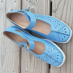 Hotter Mary Janes, Sky Blue size 8 English,  Size 10 US EUC
